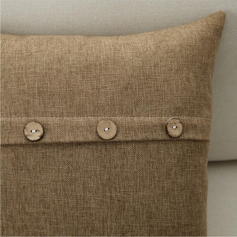 Farmhouse Mid Century Modern Bohemian Decorative Brown Linen Pillow Case Cover